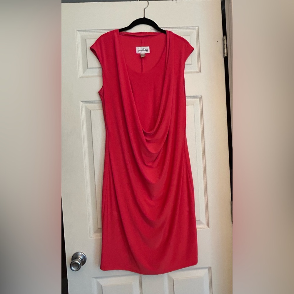 Joseph Ribkoff Pink Ruched Cowl Neck Mini Dress